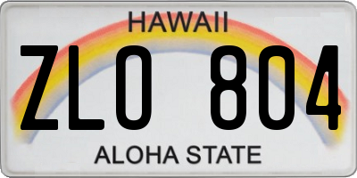 HI license plate ZLO804