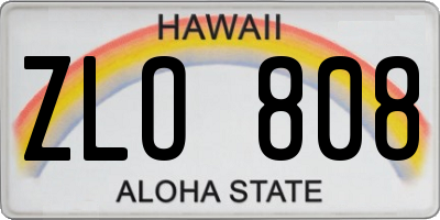 HI license plate ZLO808