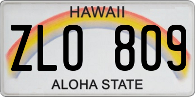 HI license plate ZLO809