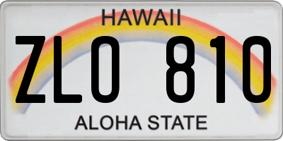 HI license plate ZLO810