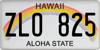 HI license plate ZLO825