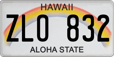 HI license plate ZLO832