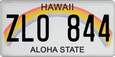 HI license plate ZLO844