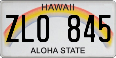 HI license plate ZLO845