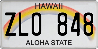 HI license plate ZLO848