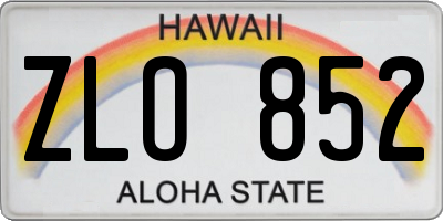 HI license plate ZLO852