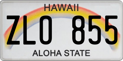 HI license plate ZLO855