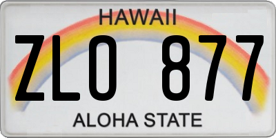 HI license plate ZLO877