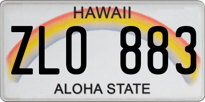 HI license plate ZLO883