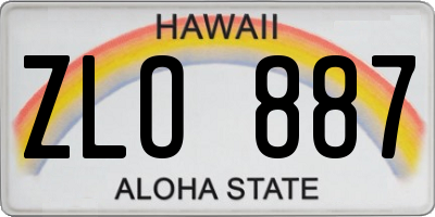 HI license plate ZLO887