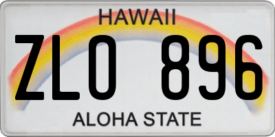 HI license plate ZLO896