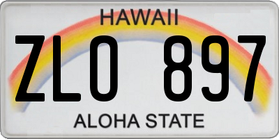 HI license plate ZLO897
