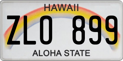 HI license plate ZLO899