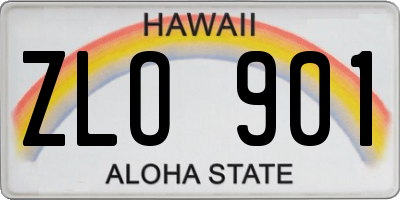 HI license plate ZLO901