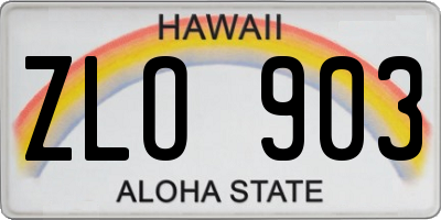 HI license plate ZLO903