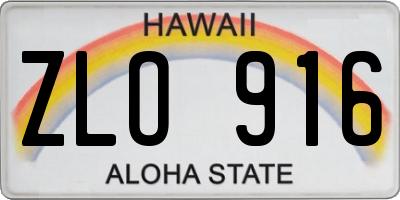 HI license plate ZLO916