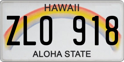 HI license plate ZLO918