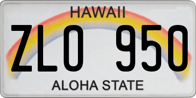 HI license plate ZLO950