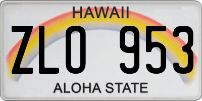HI license plate ZLO953