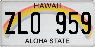HI license plate ZLO959