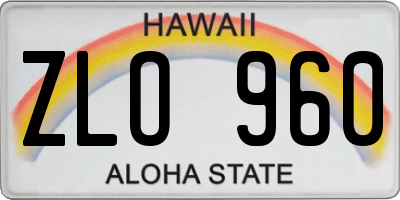 HI license plate ZLO960