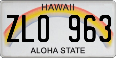 HI license plate ZLO963