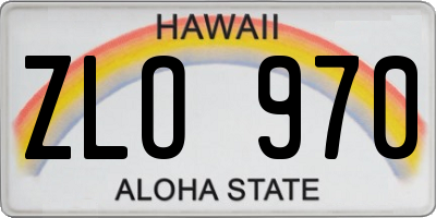 HI license plate ZLO970