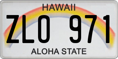 HI license plate ZLO971