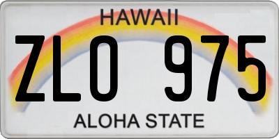 HI license plate ZLO975