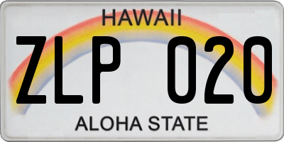 HI license plate ZLP020
