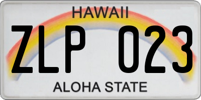 HI license plate ZLP023