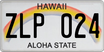 HI license plate ZLP024