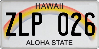 HI license plate ZLP026