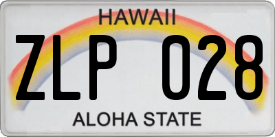 HI license plate ZLP028