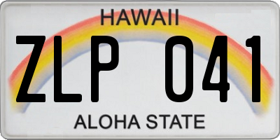 HI license plate ZLP041