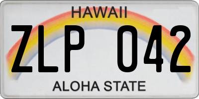 HI license plate ZLP042
