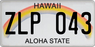 HI license plate ZLP043