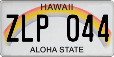 HI license plate ZLP044