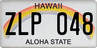 HI license plate ZLP048