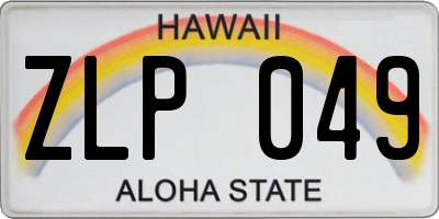 HI license plate ZLP049