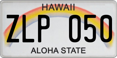 HI license plate ZLP050