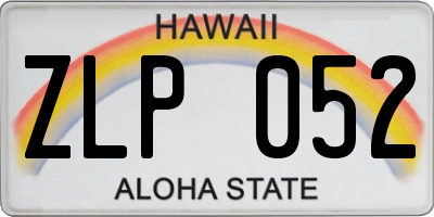 HI license plate ZLP052