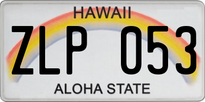 HI license plate ZLP053