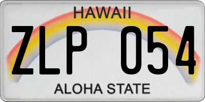 HI license plate ZLP054