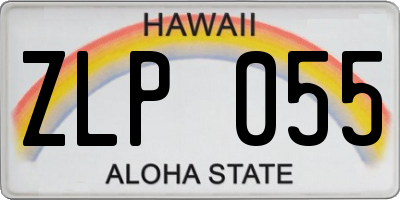 HI license plate ZLP055