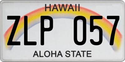 HI license plate ZLP057