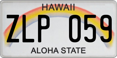HI license plate ZLP059