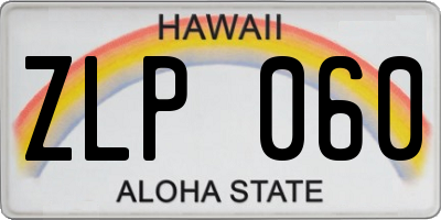 HI license plate ZLP060
