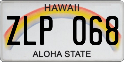 HI license plate ZLP068