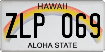 HI license plate ZLP069